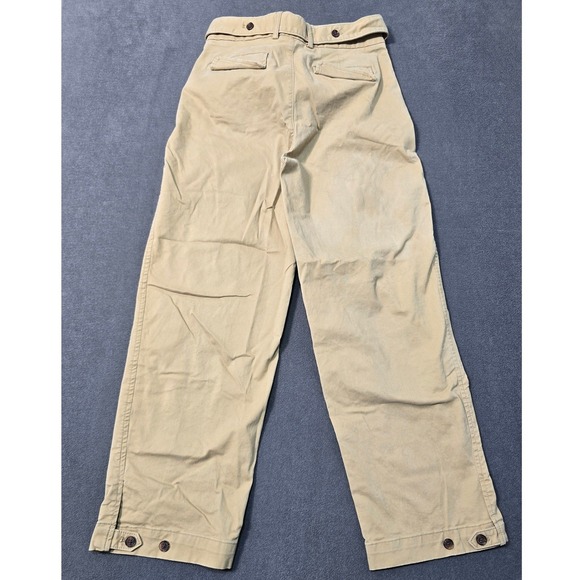Banana Republic Authentic Chino Belted Wide Leg Cropped Pants Khaki Size 6 - Picture 7 of 7